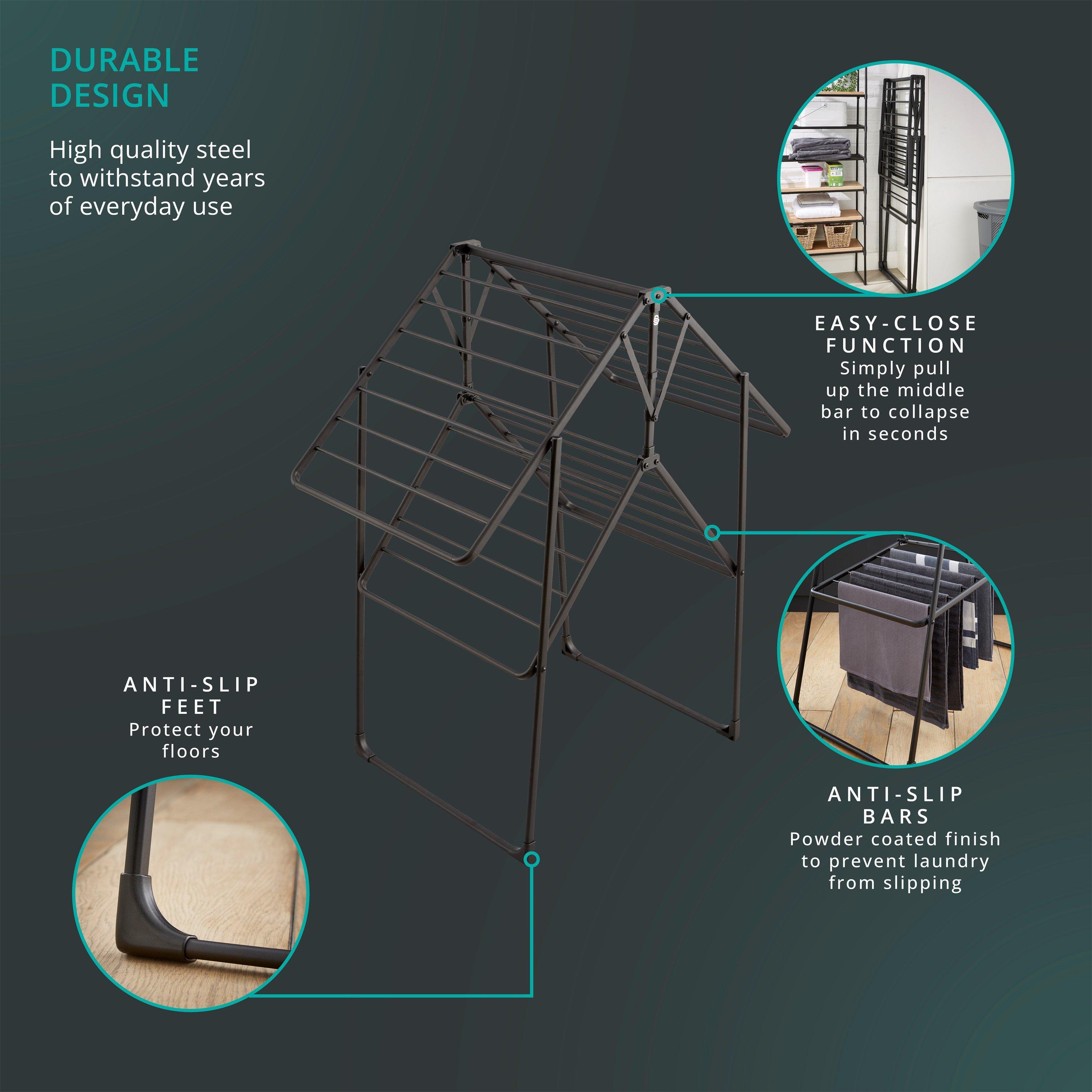 None - Swan - Stealth Easy-Close Clothes Airer - 6