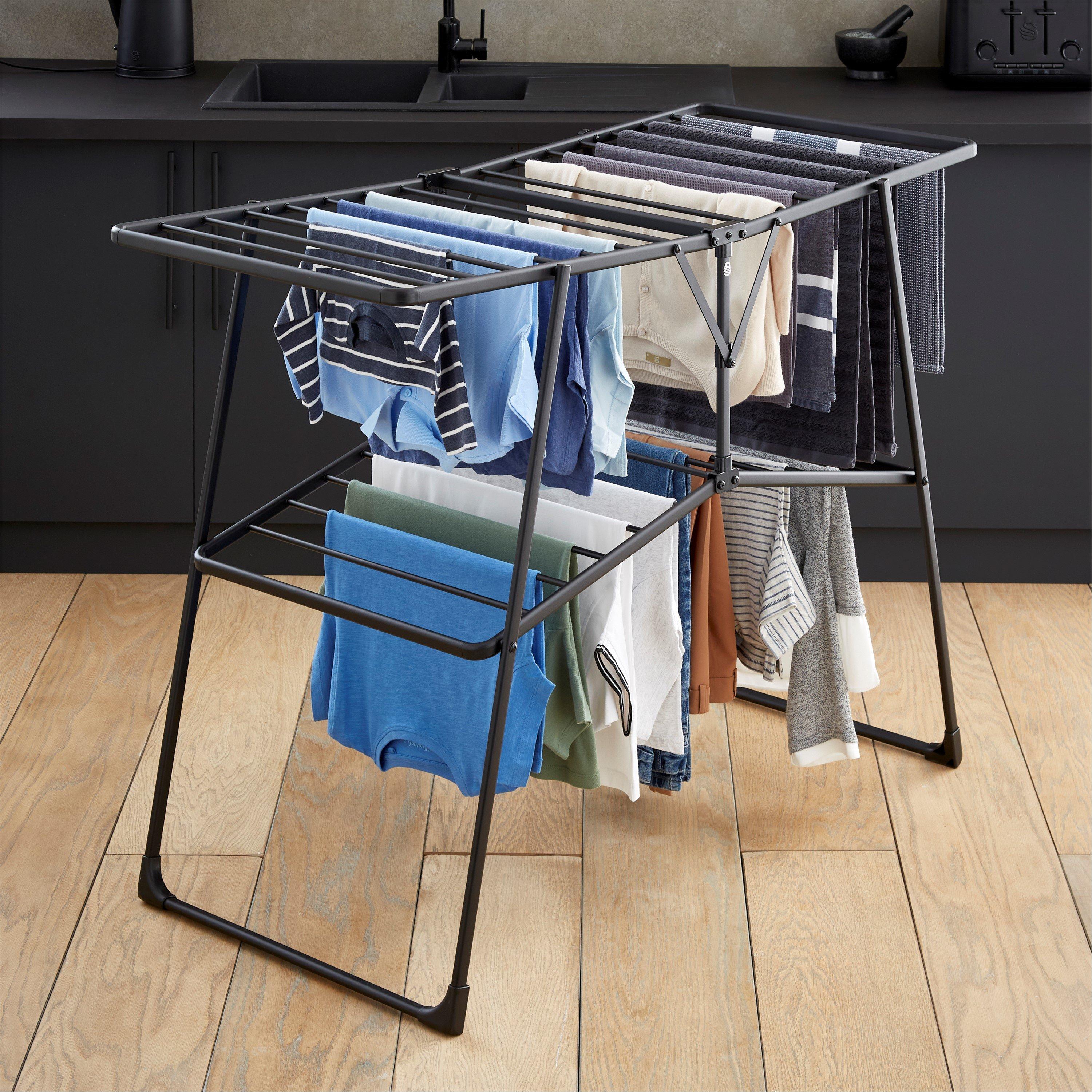 None - Swan - Stealth Easy-Close Clothes Airer - 10