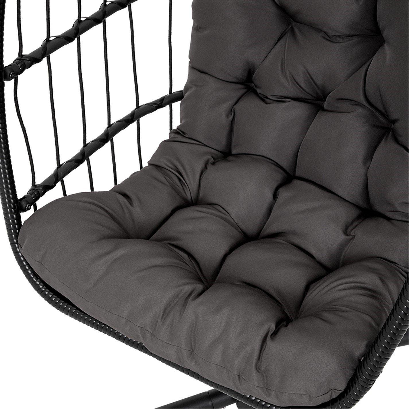 Black - Breeins - Egg Chair with Stand and Cushion - 5