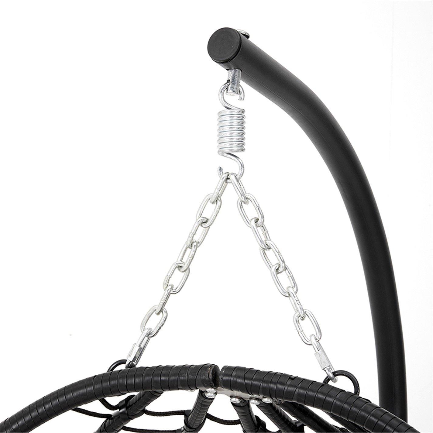 Black - Breeins - Egg Chair with Stand and Cushion - 5