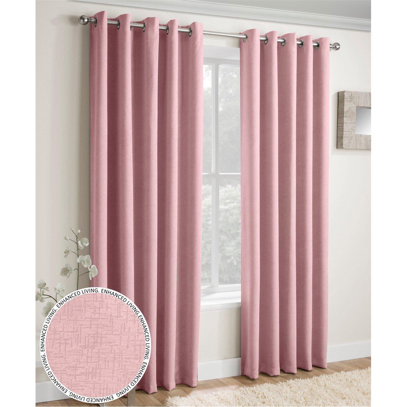 Enhanced Living  Vogue Thermal Room Darkening Curtains Eyelet Blush - 229x229cm