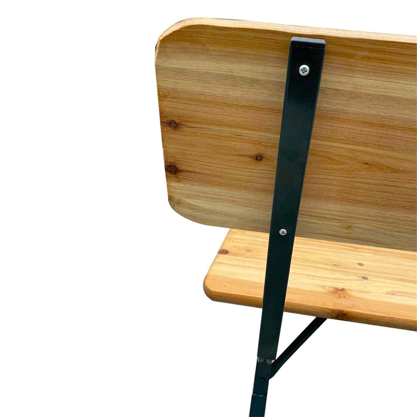 Brown - Breeins Camping - Rustic Wooden Folding Garden Benches Table Set - 12