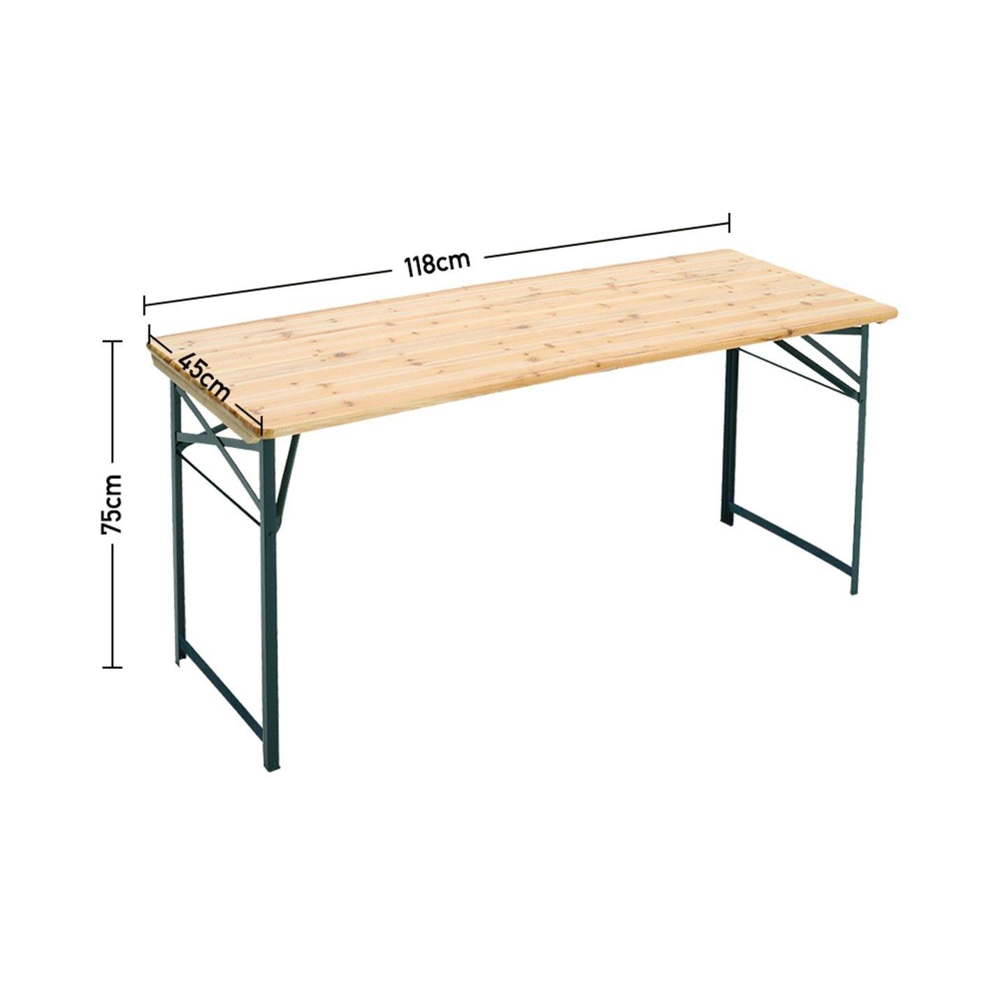 Brown - Breeins Camping - Rustic Wooden Folding Garden Benches Table Set - 3