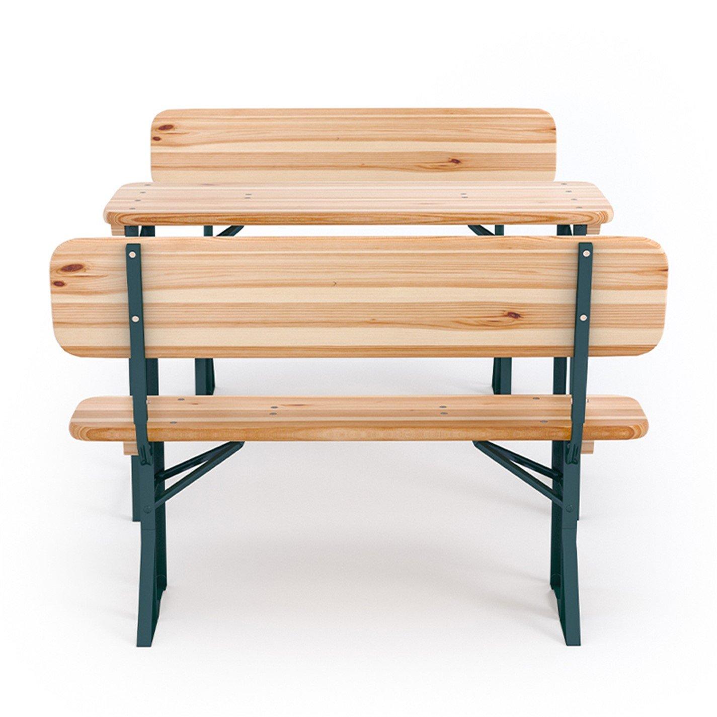 Brown - Breeins Camping - Rustic Wooden Folding Garden Benches Table Set - 5