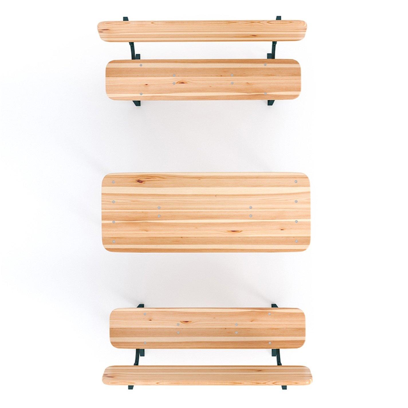 Brown - Breeins Camping - Rustic Wooden Folding Garden Benches Table Set - 8