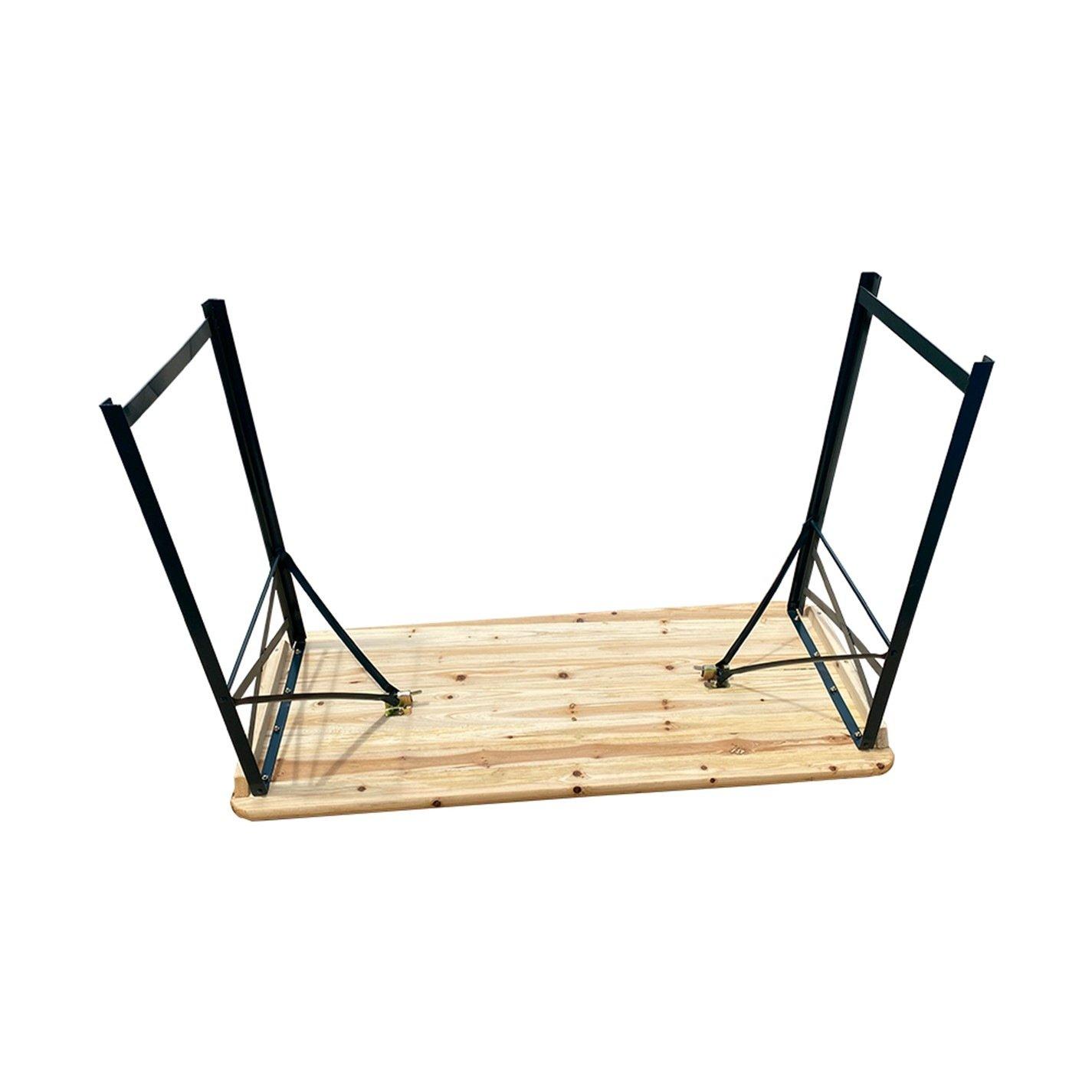 Brown - Breeins Camping - Rustic Wooden Folding Garden Benches Table Set - 9