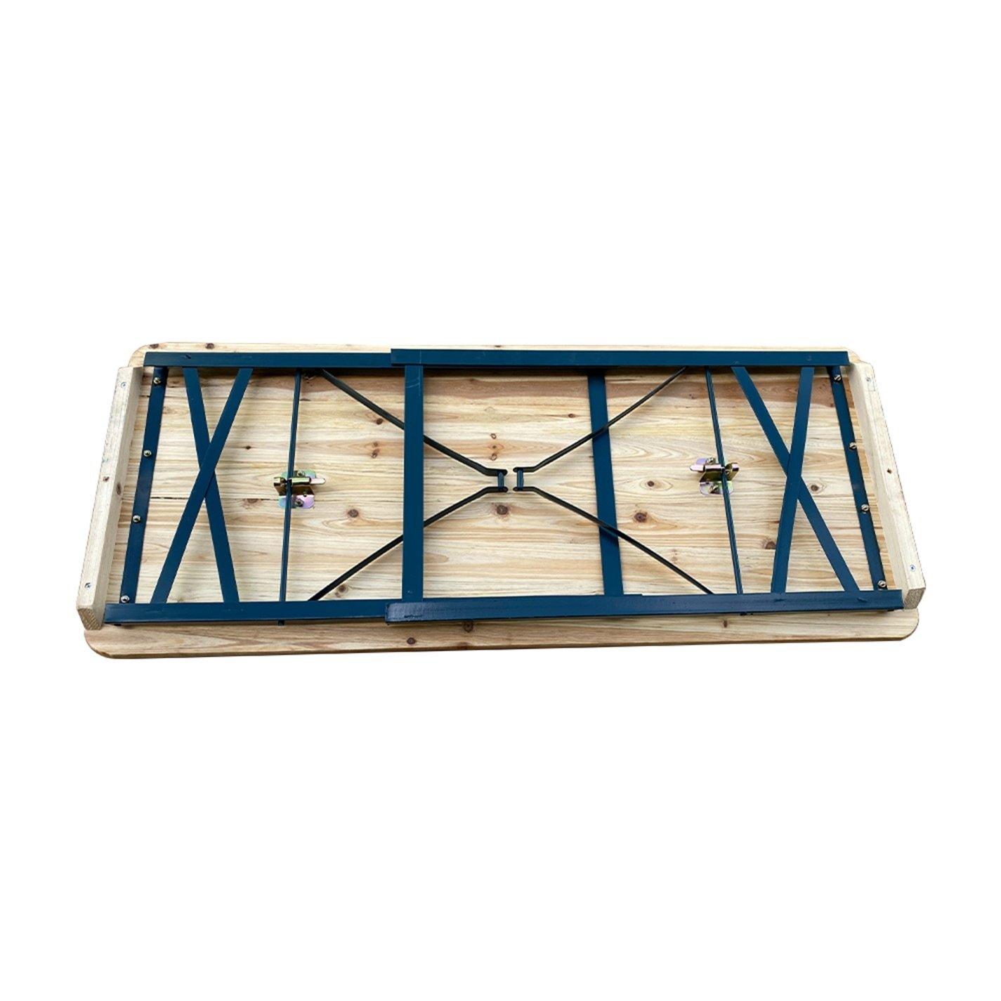 Brown - Breeins Camping - Rustic Wooden Folding Garden Benches Table Set - 10