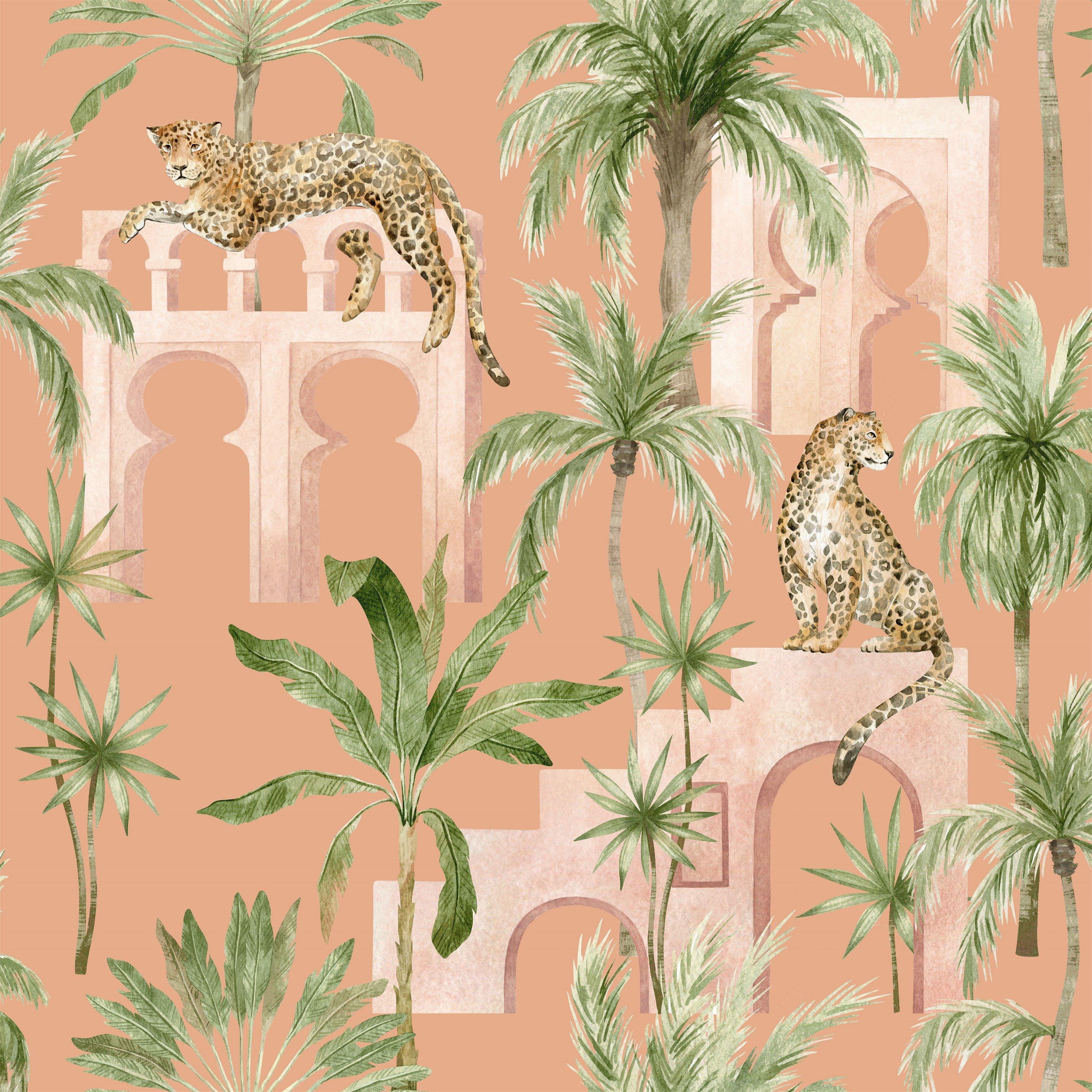 Orange - Arthouse - Leopard Arches Terracotta Wallpaper - 1