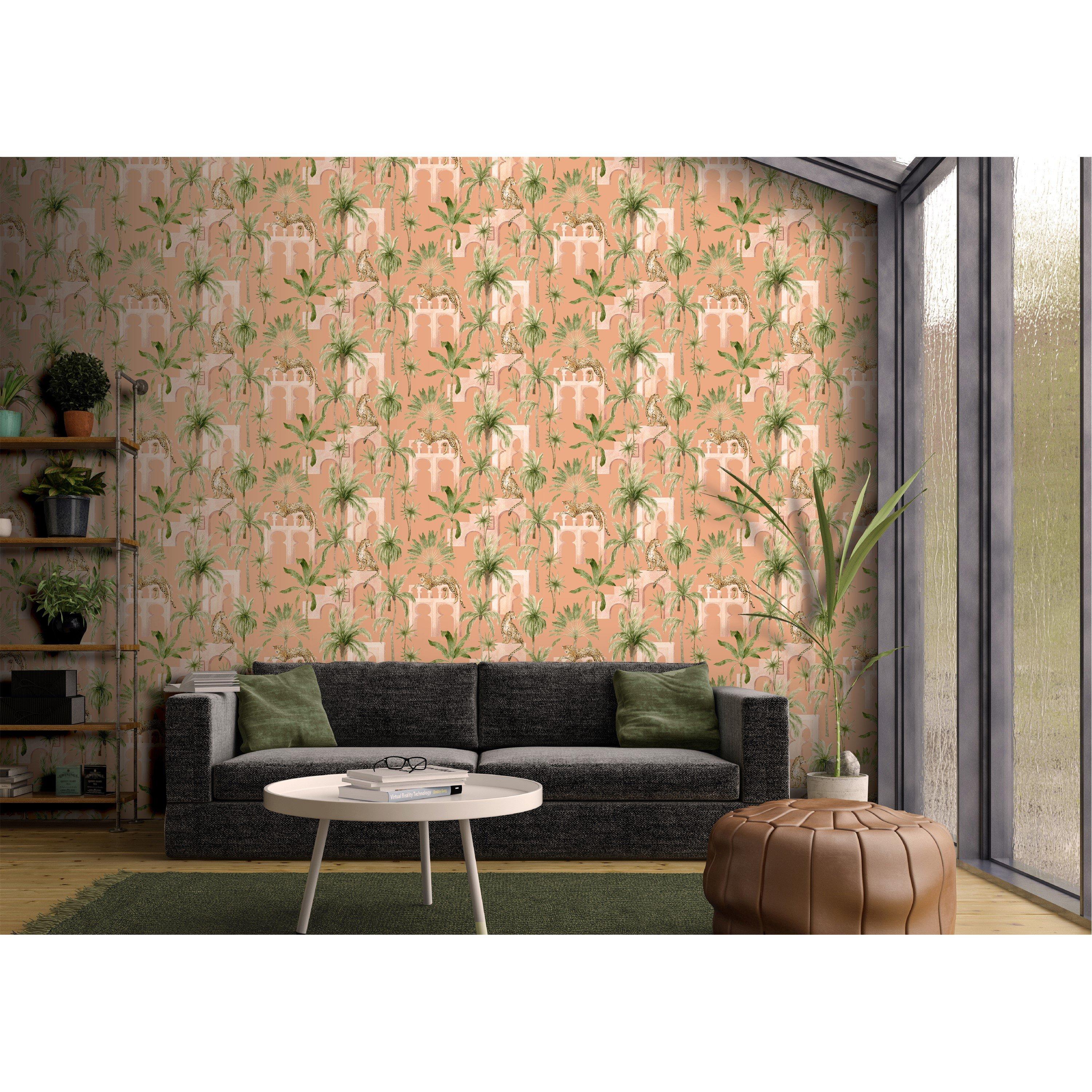 Orange - Arthouse - Leopard Arches Terracotta Wallpaper - 3