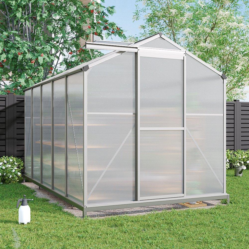 Clear - Breeins - Aluminium Greenhouse with Base and Window - 1