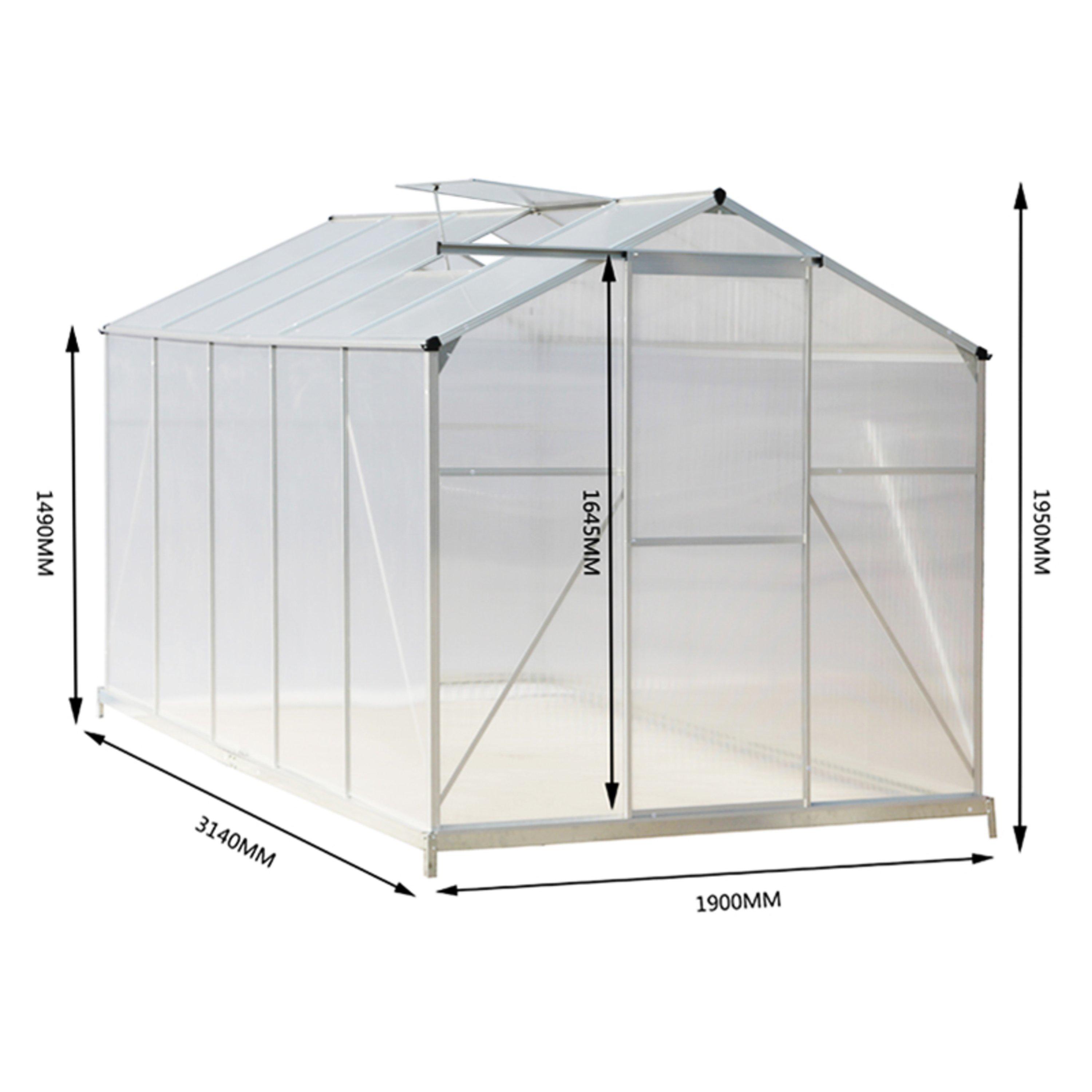 Clear - Breeins - Aluminium Greenhouse with Base and Window - 3