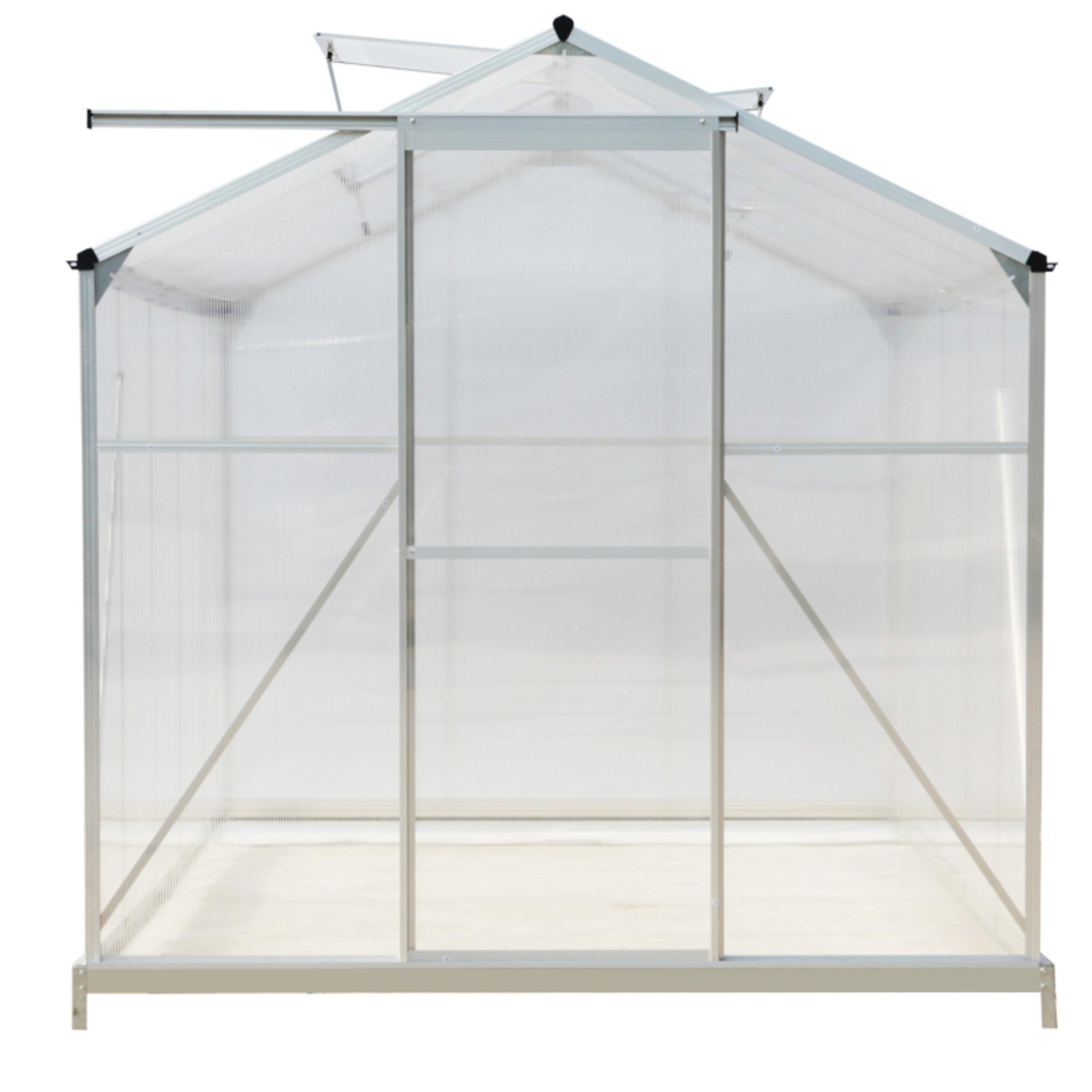 Clear - Breeins - Aluminium Greenhouse with Base and Window - 4