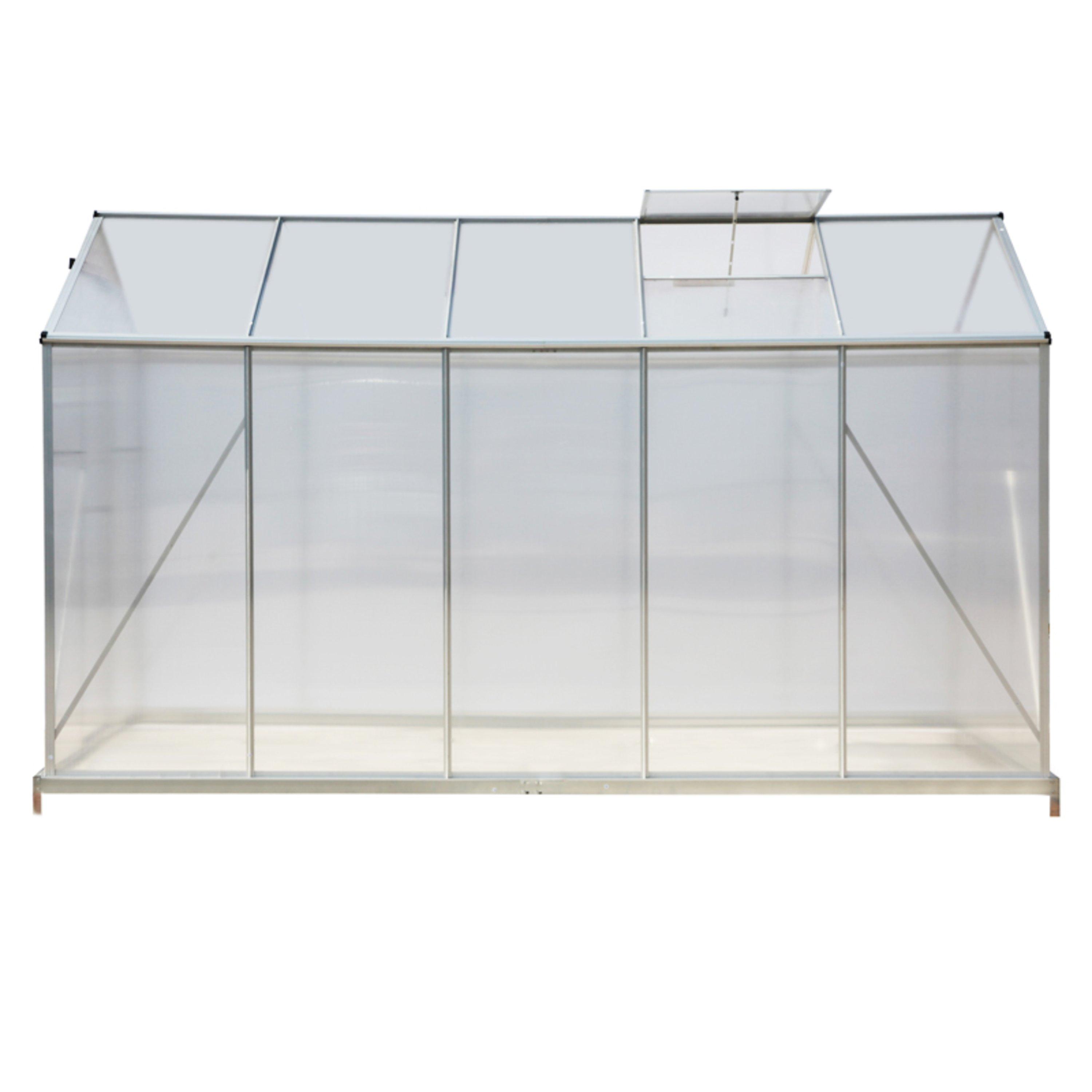 Clear - Breeins - Aluminium Greenhouse with Base and Window - 5