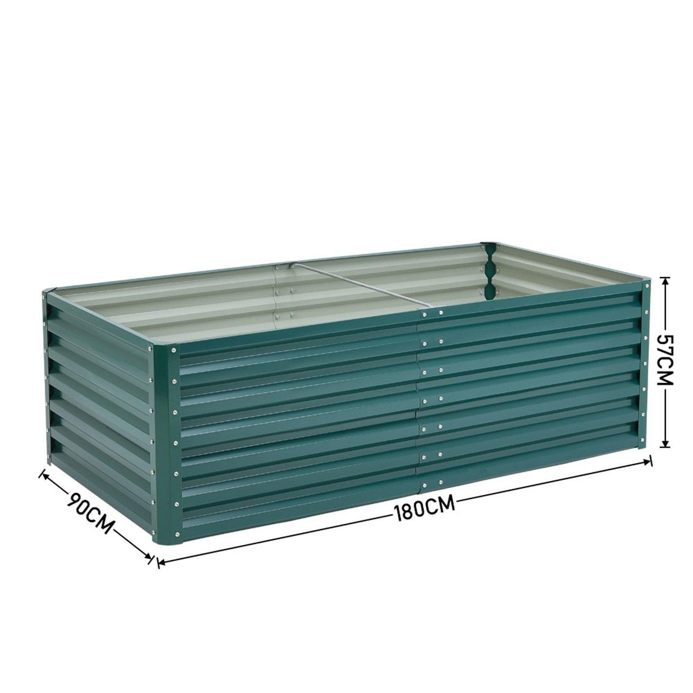 Green - Breeins - Metal Rectangular Raised Garden Bed Green - 4