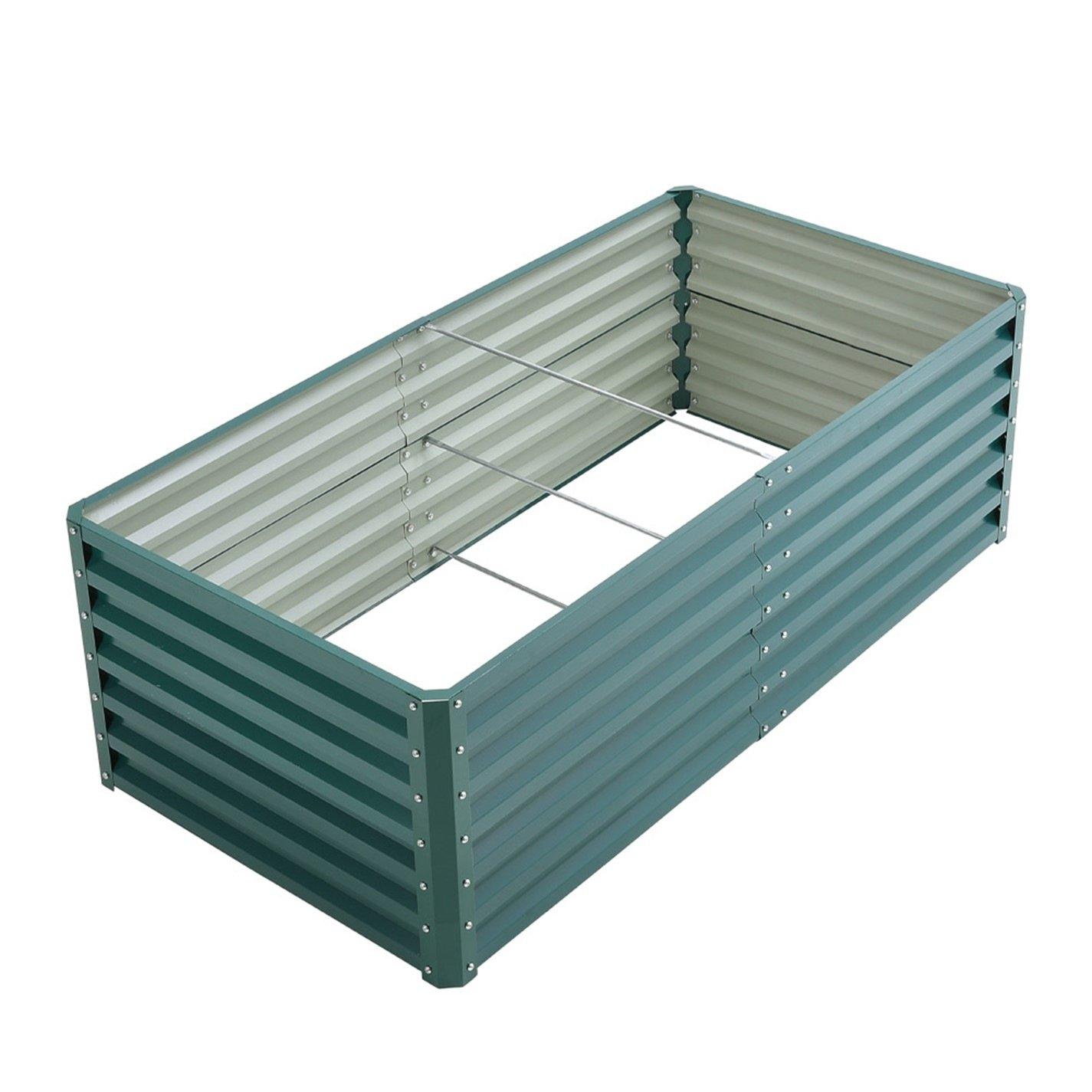 Green - Breeins - Metal Rectangular Raised Garden Bed Green - 5
