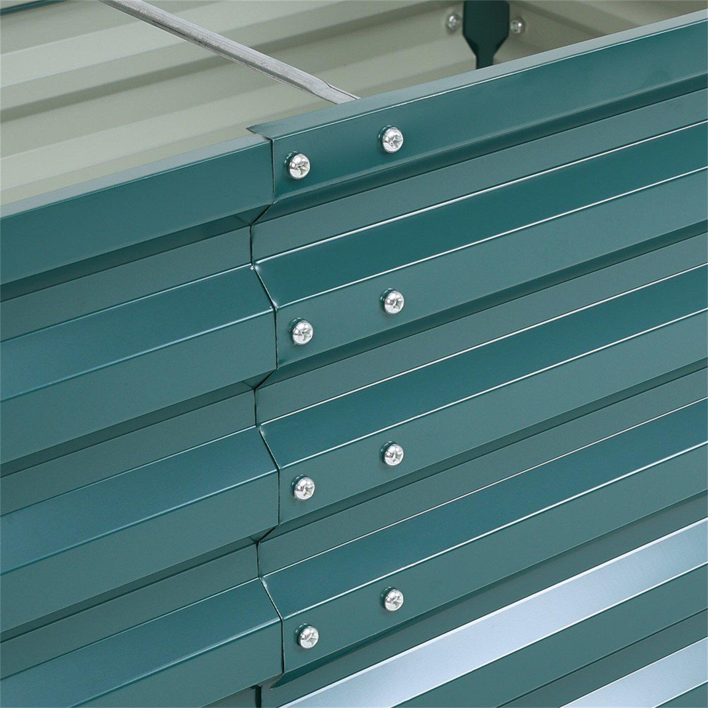 Green - Breeins - Metal Rectangular Raised Garden Bed Green - 6