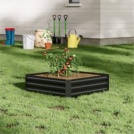 Breeins 1m Steel Square Raised Bed Planter Box Black