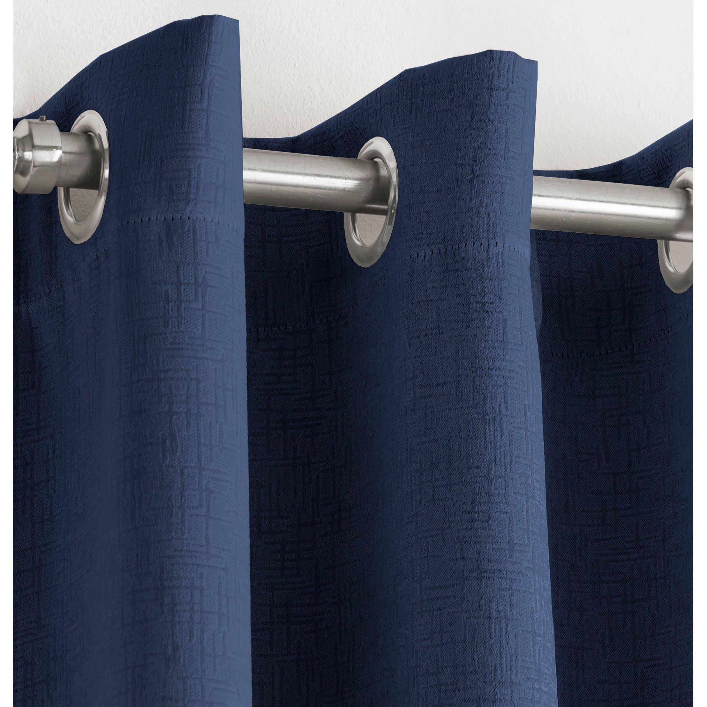 Navy - Enhanced Living - Vogue Navy Thermal Room Darkening Curtains Eyelet - 2
