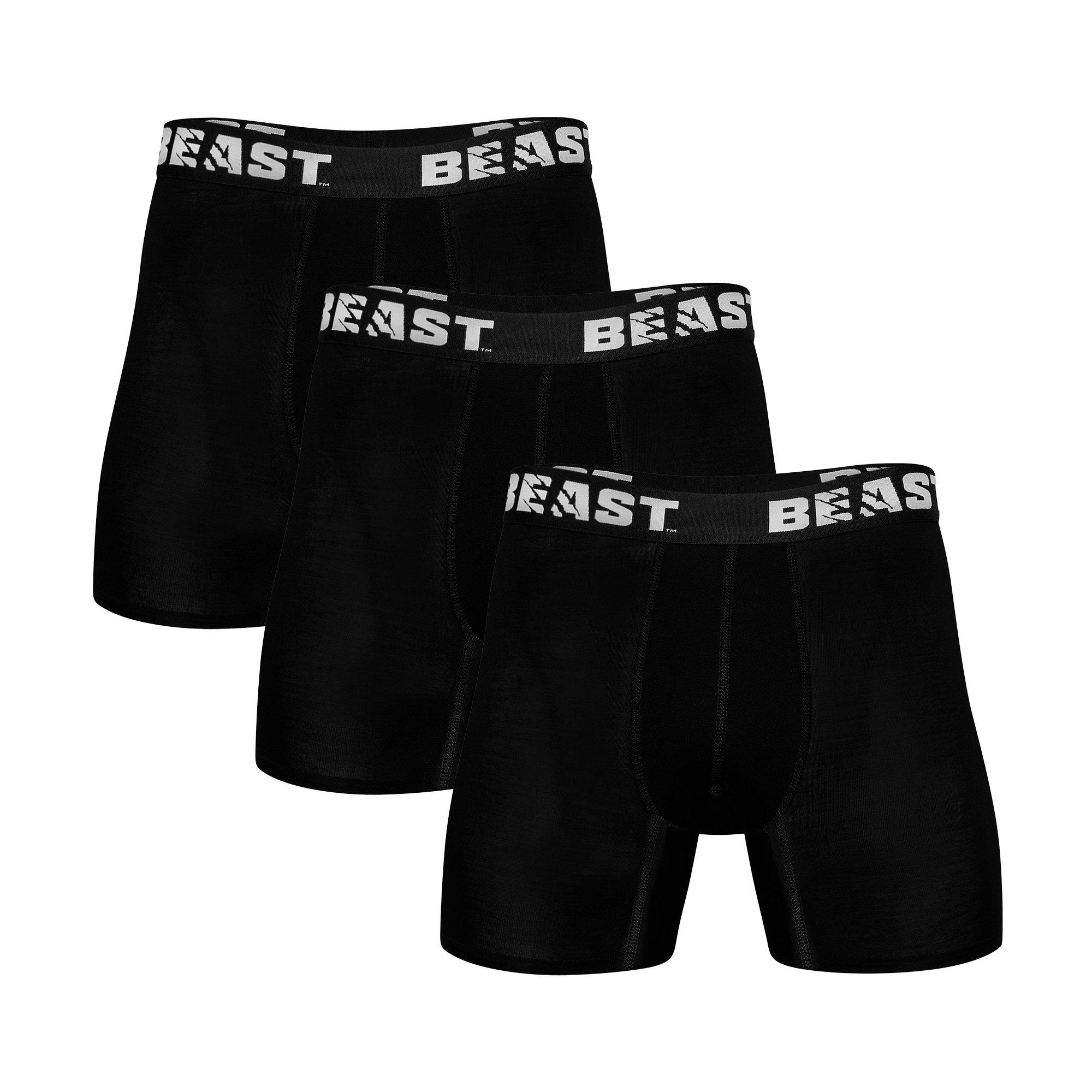Beast Men's Boxers 3 Pack - Black - Small