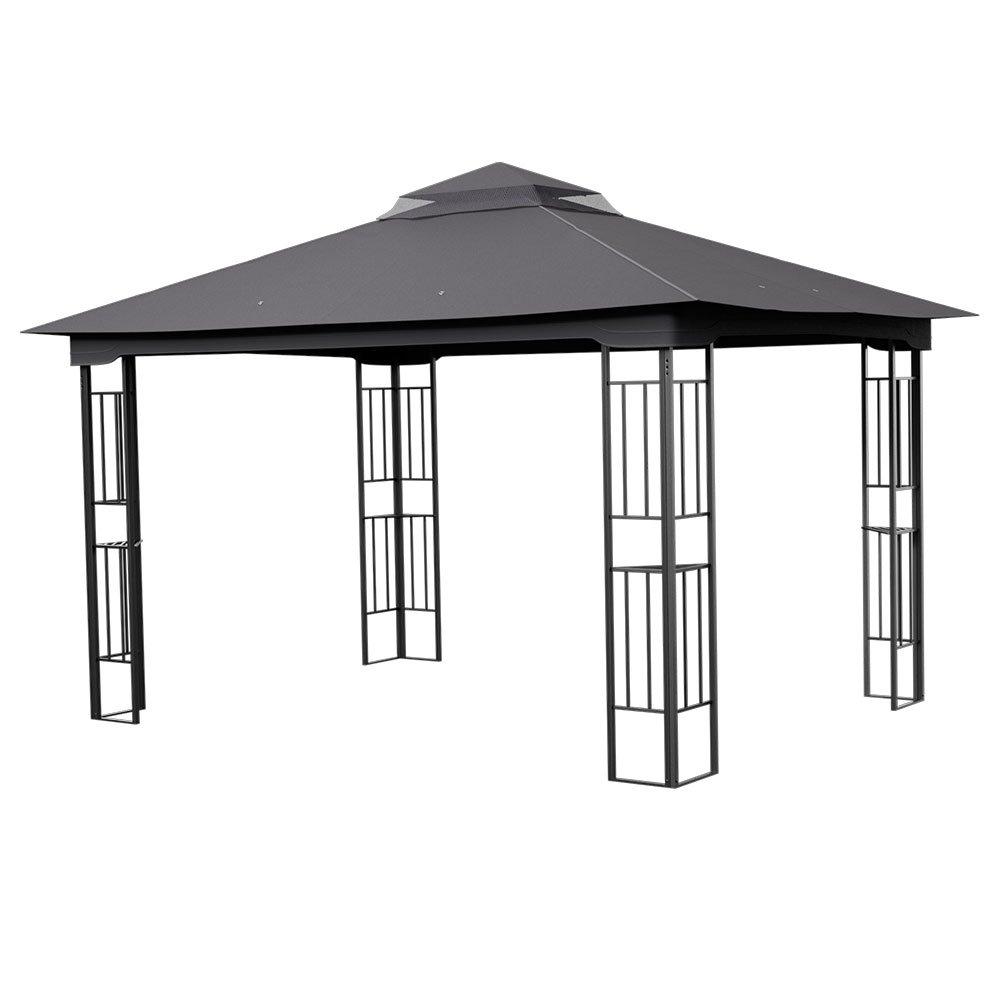 Grey - Breeins - 4 x 3m Outdoor Garden Gazebo Shade Canopy - 5