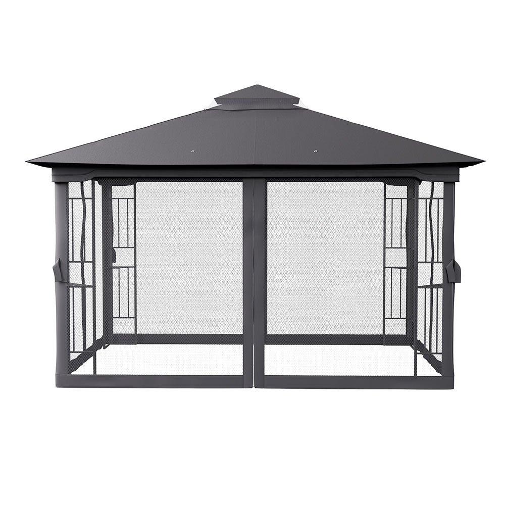 Grey - Breeins - 4 x 3m Outdoor Garden Gazebo Shade Canopy - 6