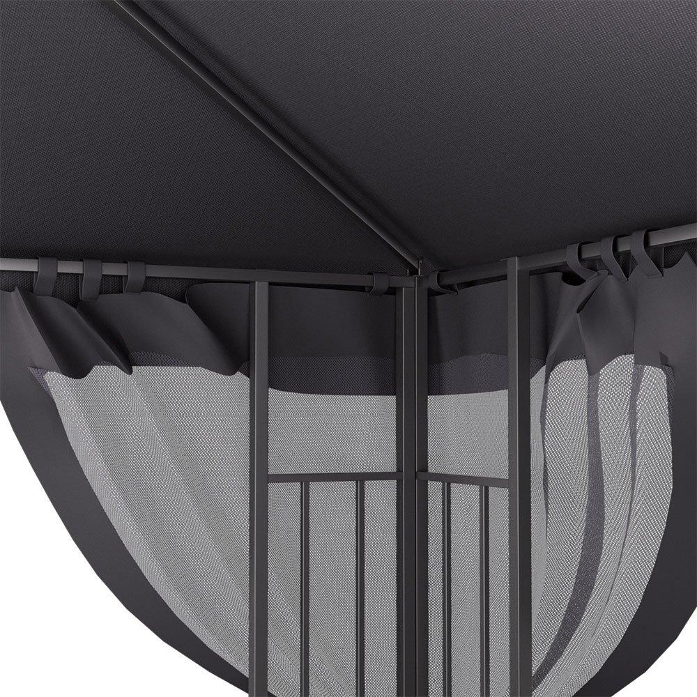 Grey - Breeins - 4 x 3m Outdoor Garden Gazebo Shade Canopy - 9