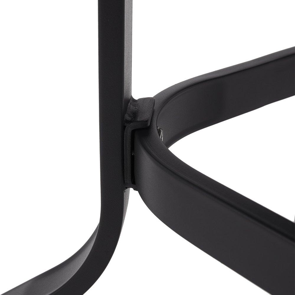 Black - Breeins - 120cm Rectangle Metal Slatted Garden Table Black - 6