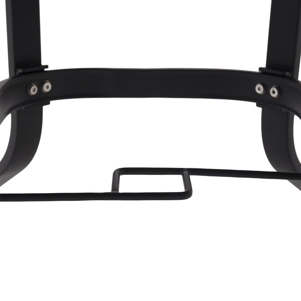 Black - Breeins - 120cm Rectangle Metal Slatted Garden Table Black - 8