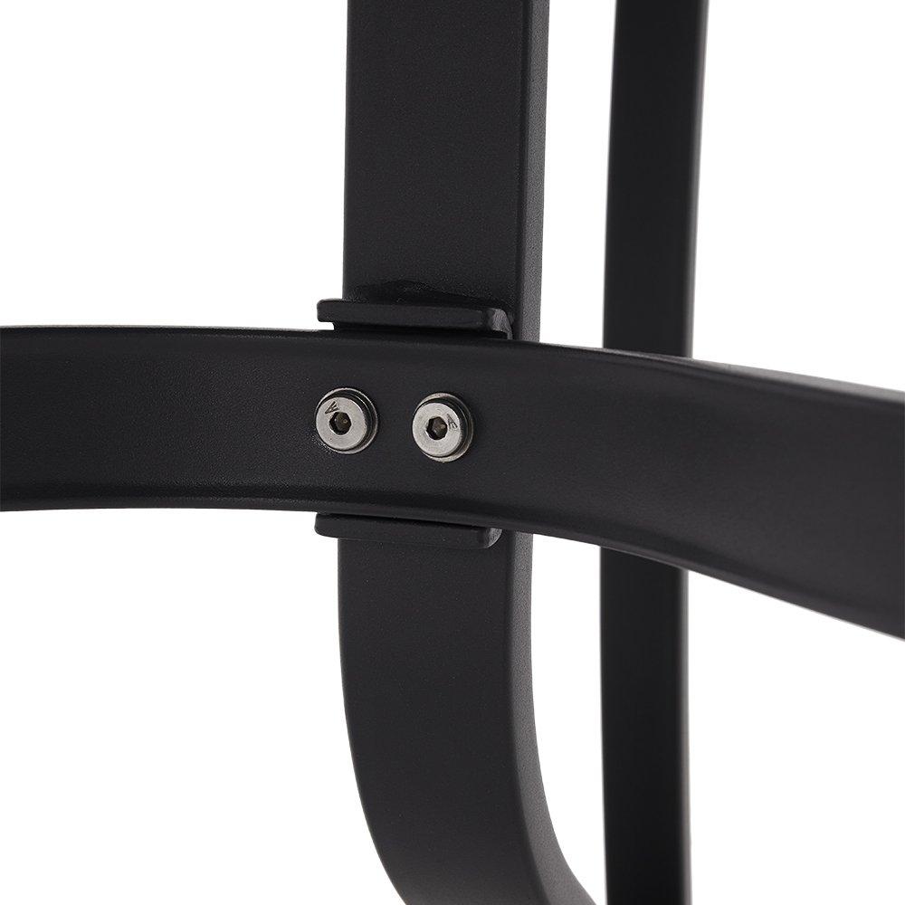 Black - Breeins - 150cm Rectangle Metal Slatted Garden Table Black - 7