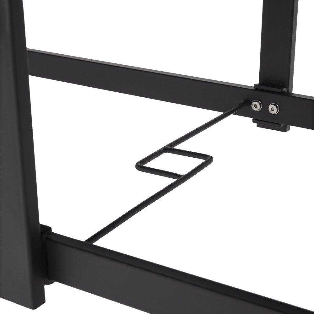 Black - Breeins - 150cm Rectangle Metal Slatted Garden Table Black - 9