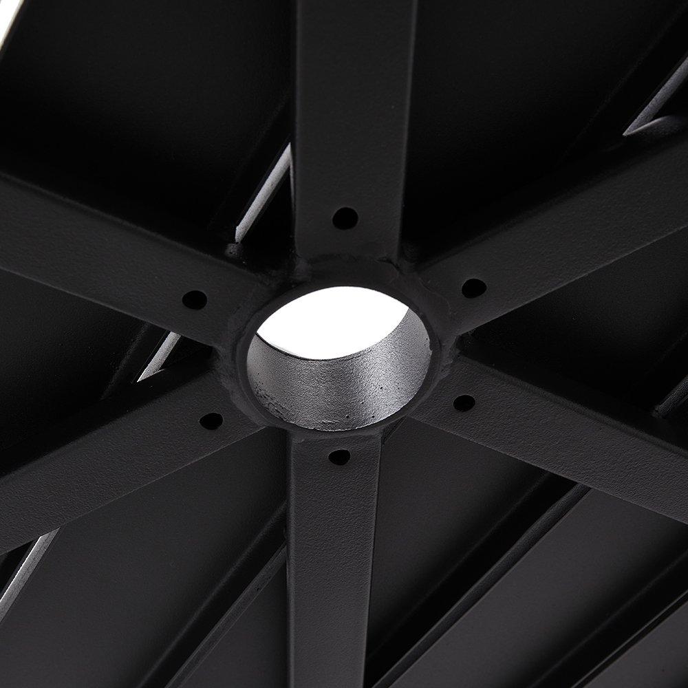 Black - Breeins - 150cm Rectangle Metal Slatted Garden Table Black - 10