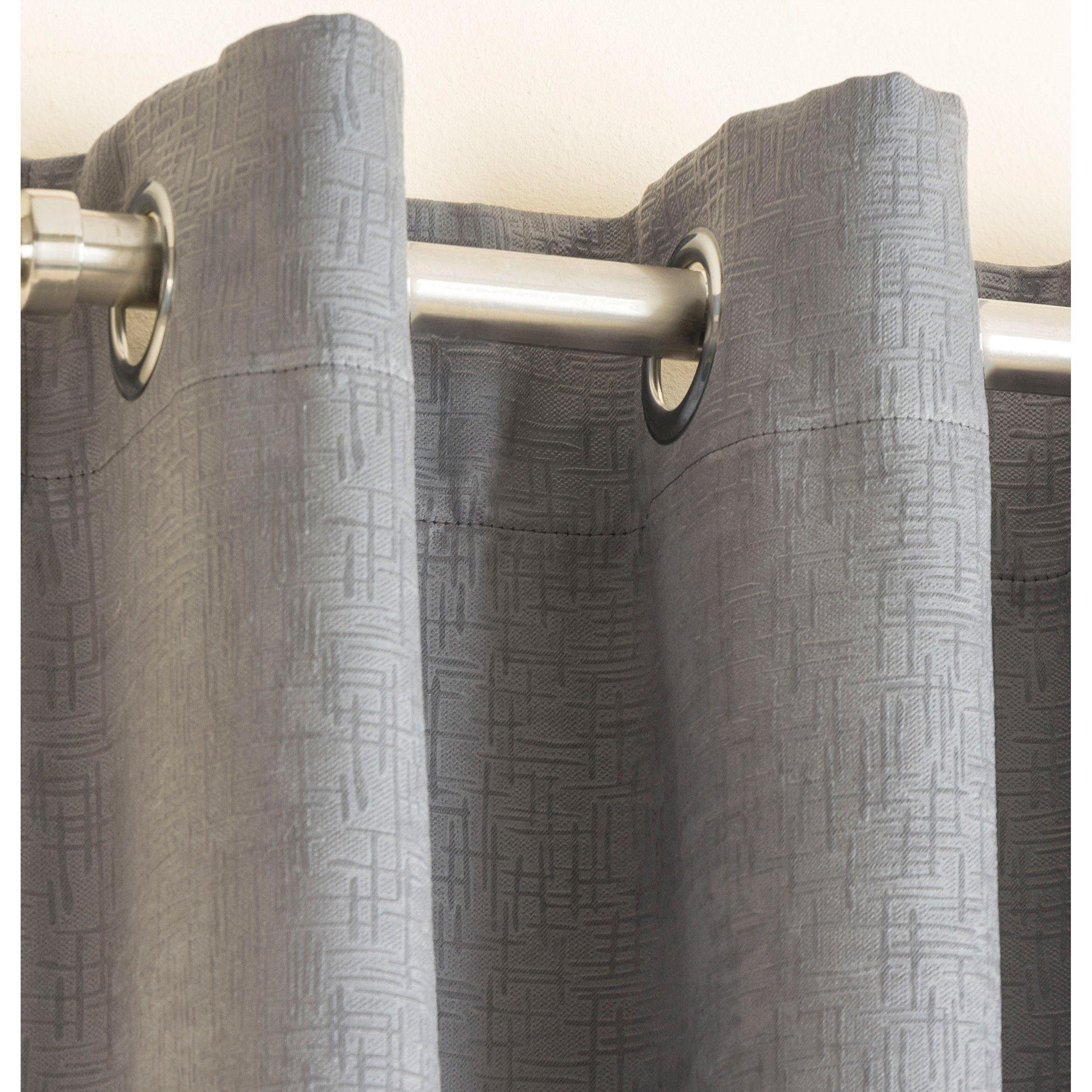 Grey - Enhanced Living - Vogue Grey Thermal Room Darkening Curtains Eyelet - 2