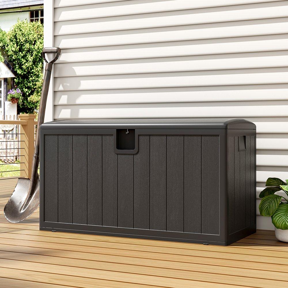 Black - Breeins - 105-Gallon Outdoor Deck Box Black - 1