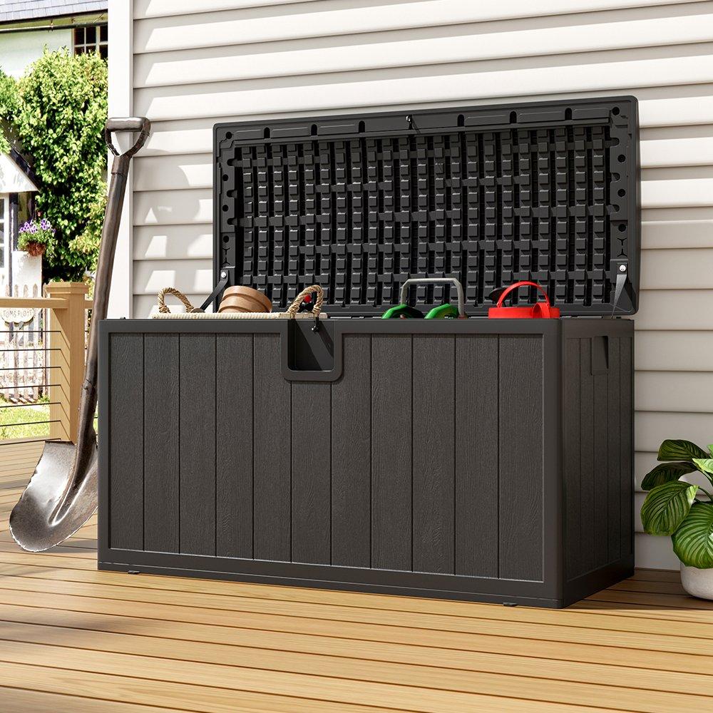 Black - Breeins - 105-Gallon Outdoor Deck Box Black - 2