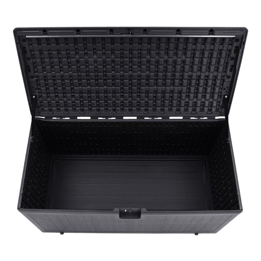 Black - Breeins - 105-Gallon Outdoor Deck Box Black - 4