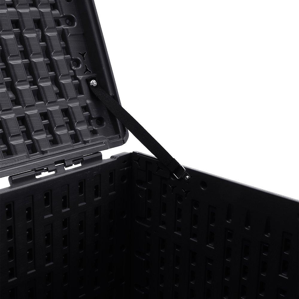 Black - Breeins - 105-Gallon Outdoor Deck Box Black - 6