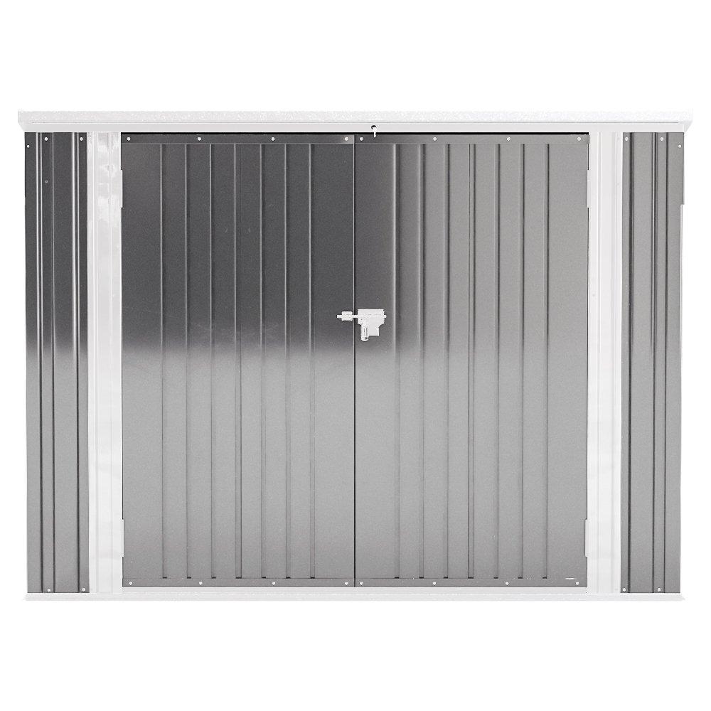 Grey - Breeins - Steel Trash Can Bike Storage Shed Grey - 3