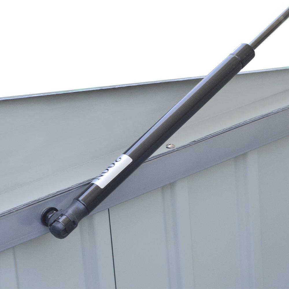 Grey - Breeins - Steel Trash Can Bike Storage Shed Grey - 8