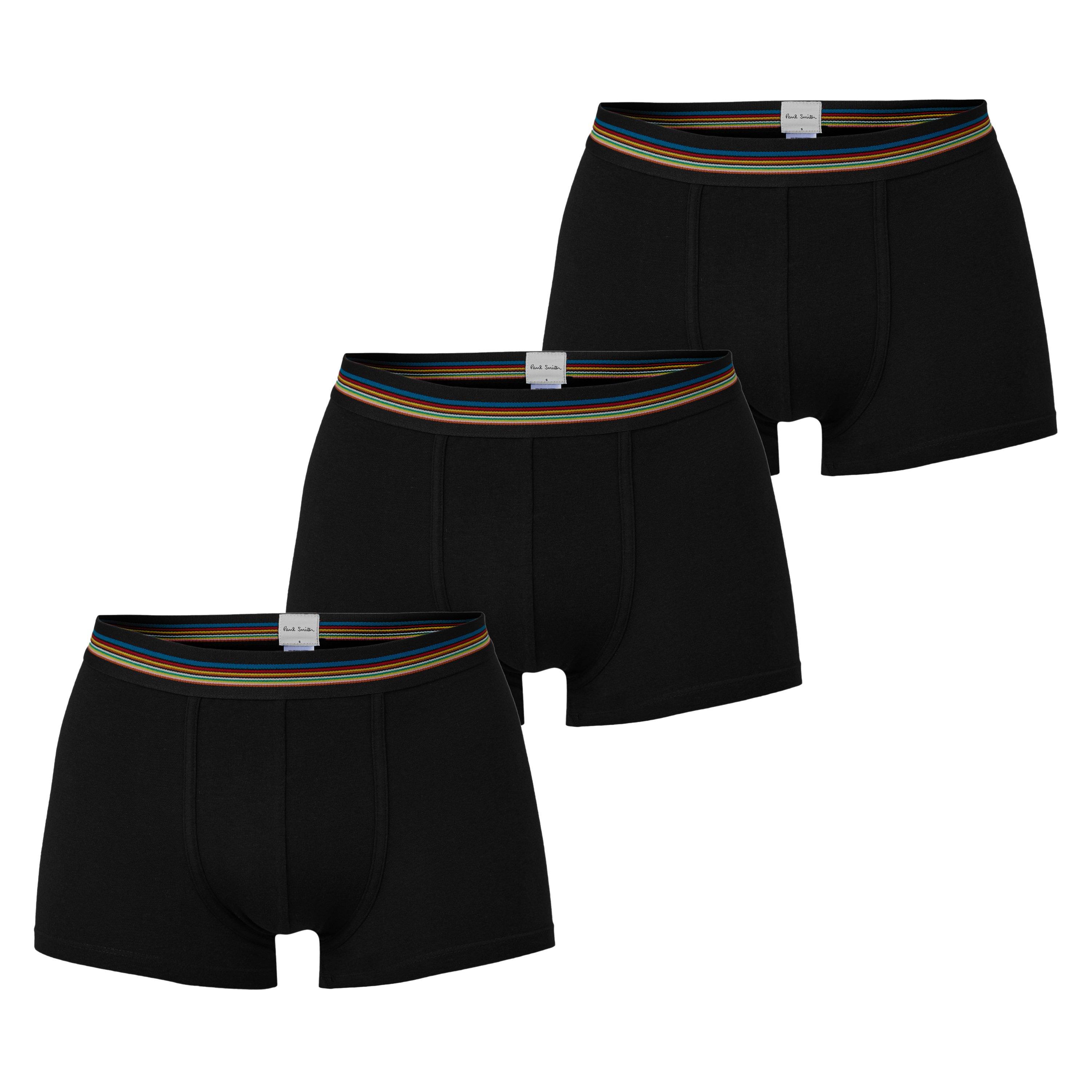 Paul Smith Mens 3-Pack Boxer Briefs - Black SigStrp - X Large
