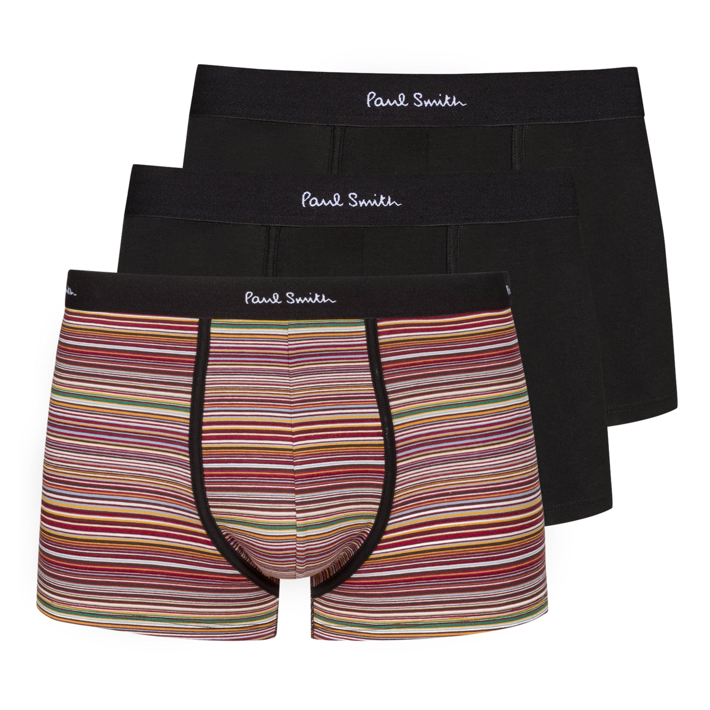 Paul Smith Men's 3-Pack Boxer Briefs - Blk/Blk/Mlti79a - Small