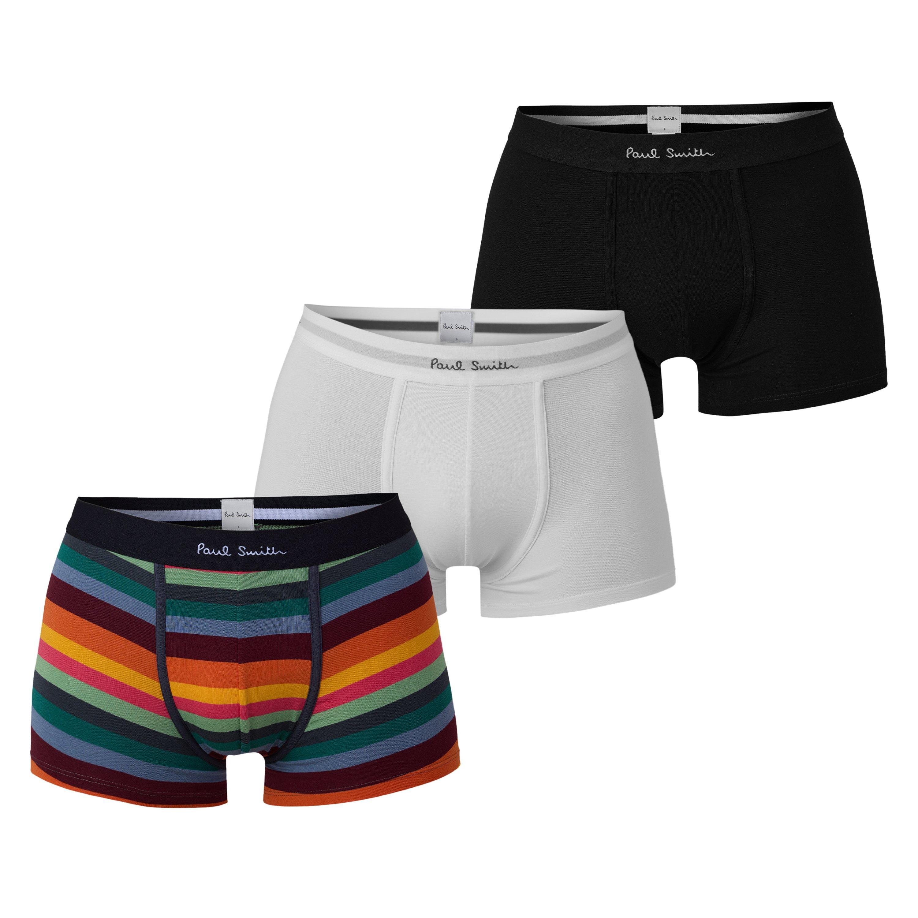 Paul Smith Mens 3-Pack Boxer Briefs - Blk/Print/Strp - X Large