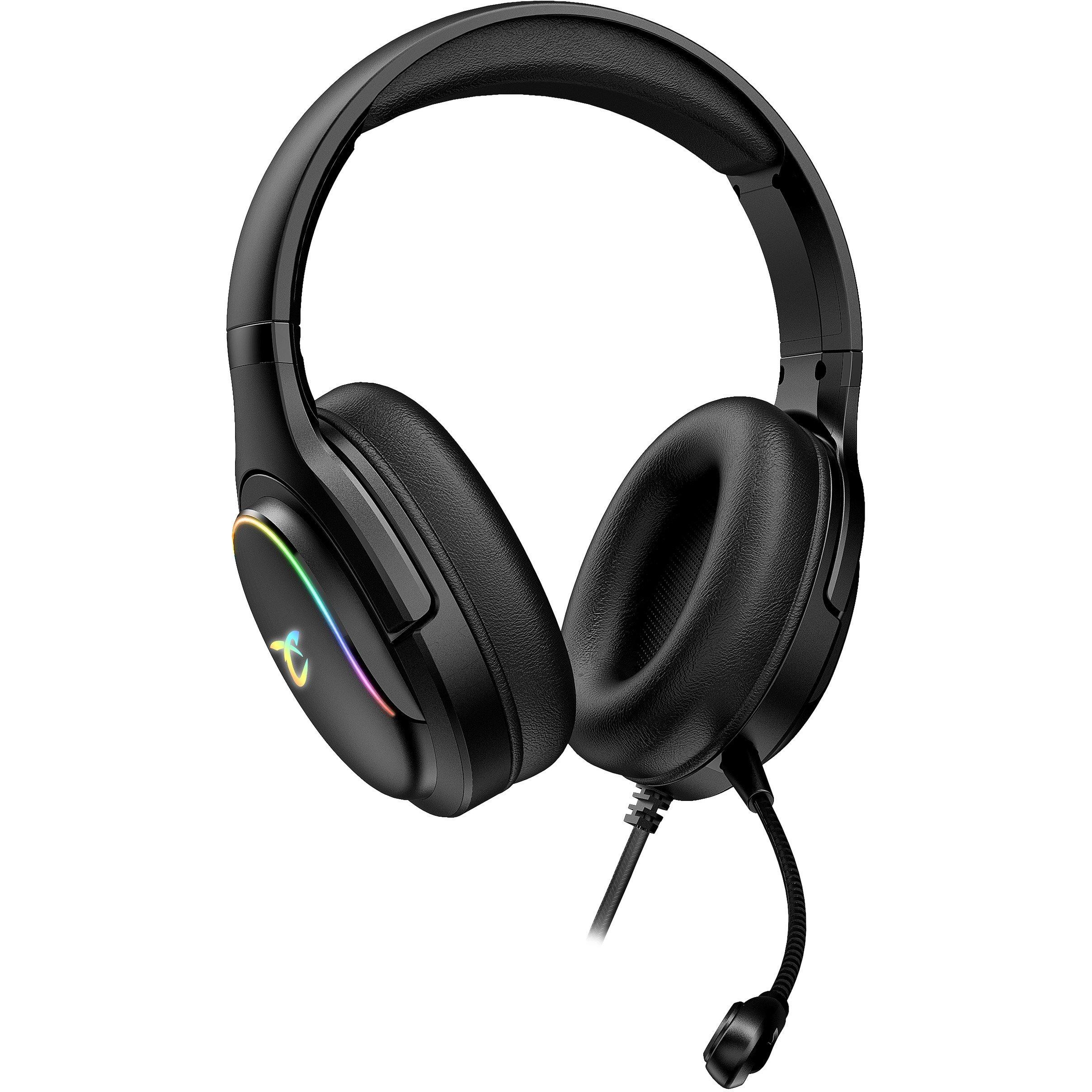 Black - Subsonic - Spectra LED Gaming Headset For PS5 Xbox PC Switch - 3