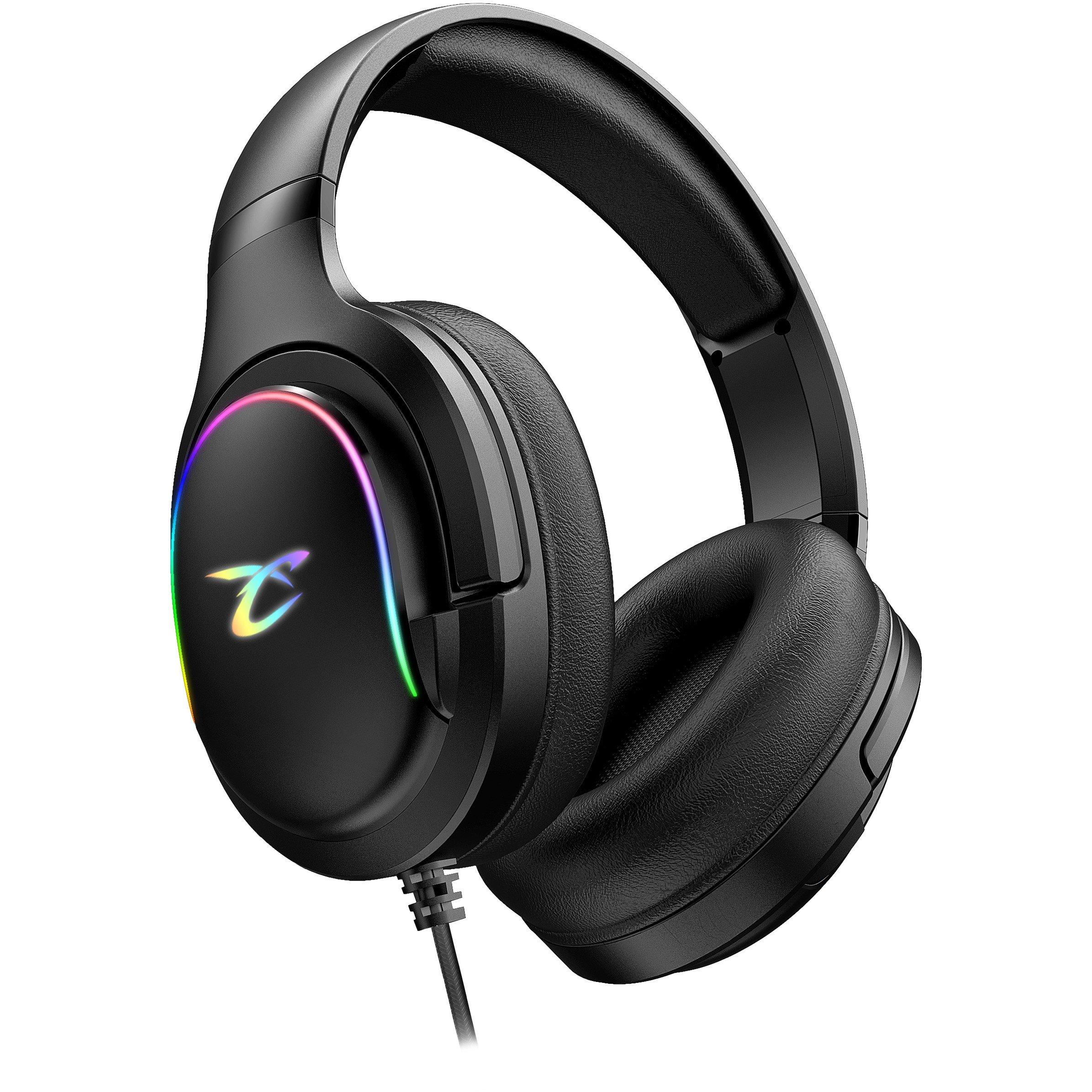 Black - Subsonic - Spectra LED Gaming Headset For PS5 Xbox PC Switch - 4