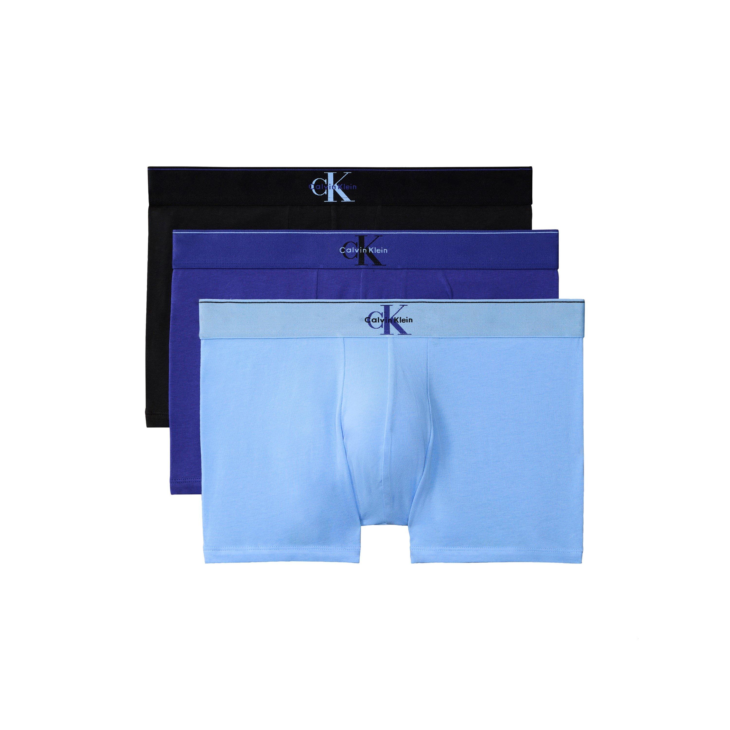 Calvin Klein Men's Trunks - Black/Blue Rivr - Large