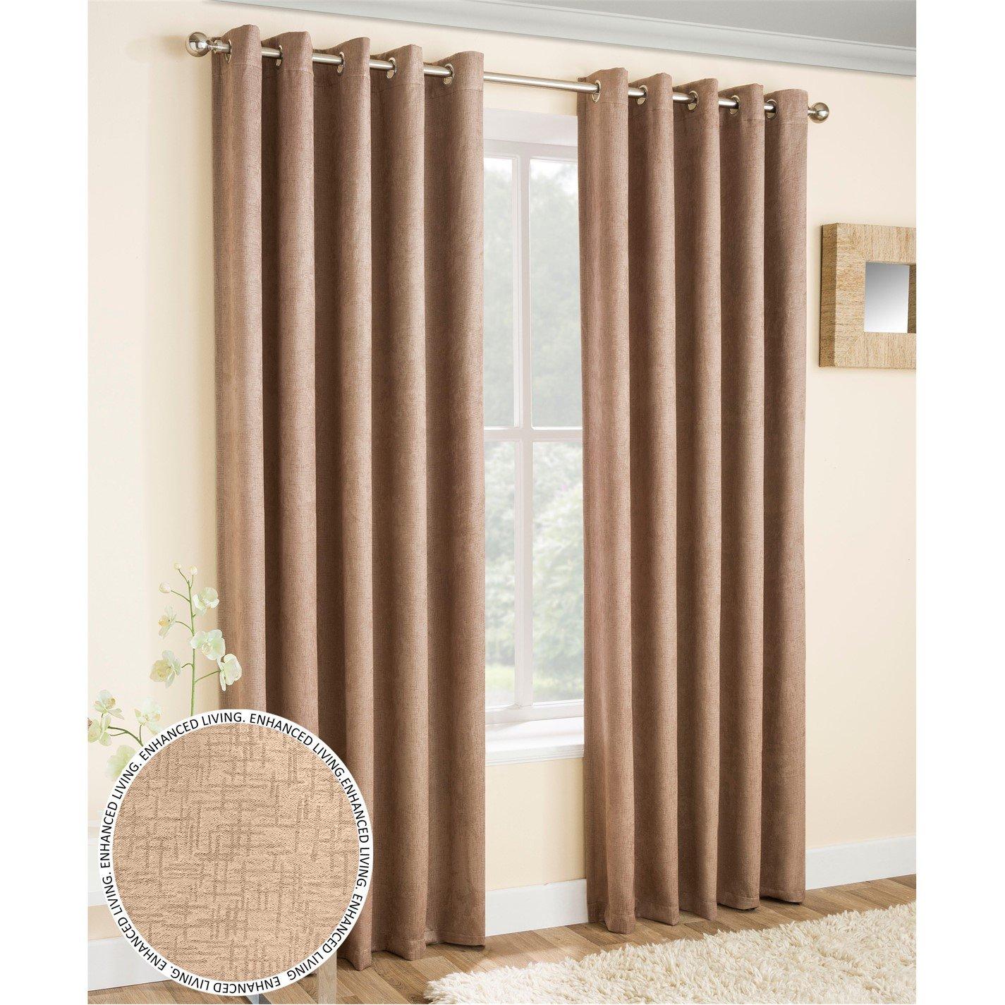 Enhanced Living  Vogue Thermal Room Darkening Curtains Eyelet Latte - 229x229cm