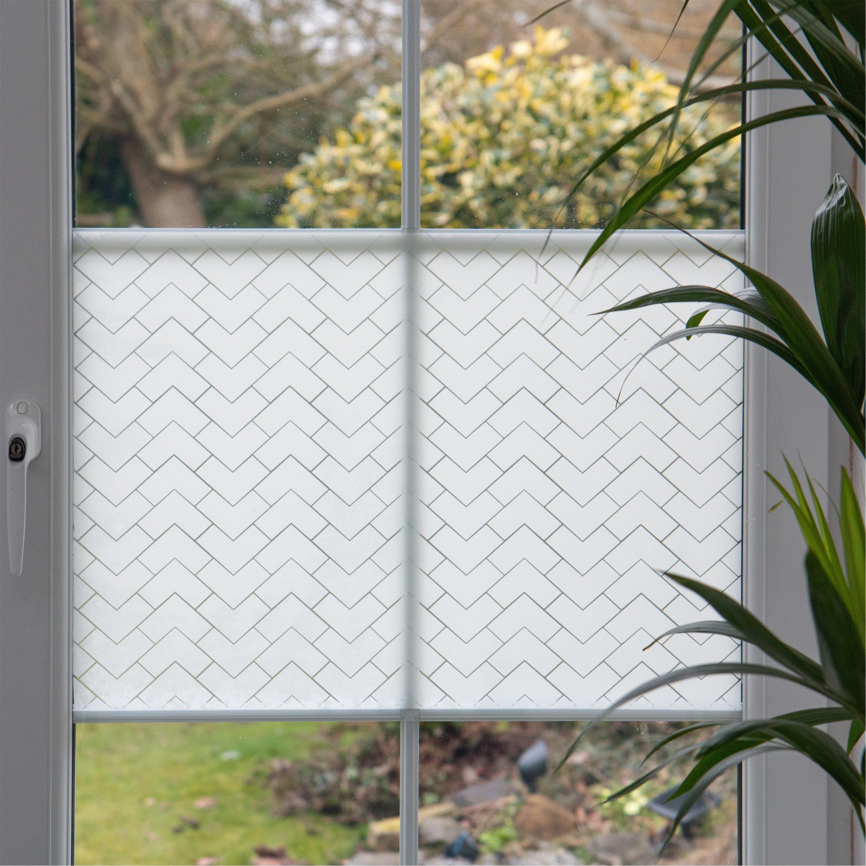 White - D C Fix - dc fix  Chester Static Cling Window Film - 1