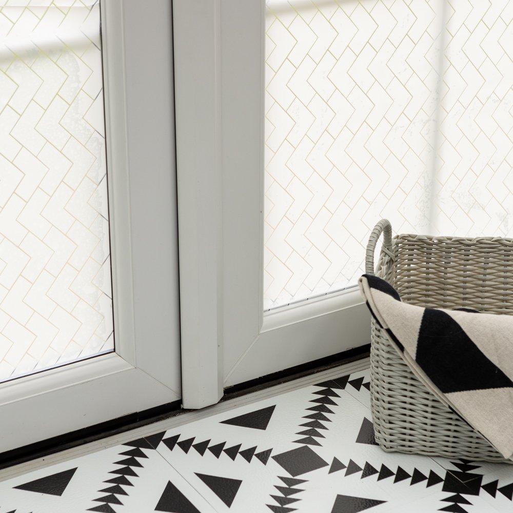 White - D C Fix - dc fix  Chester Static Cling Window Film - 5