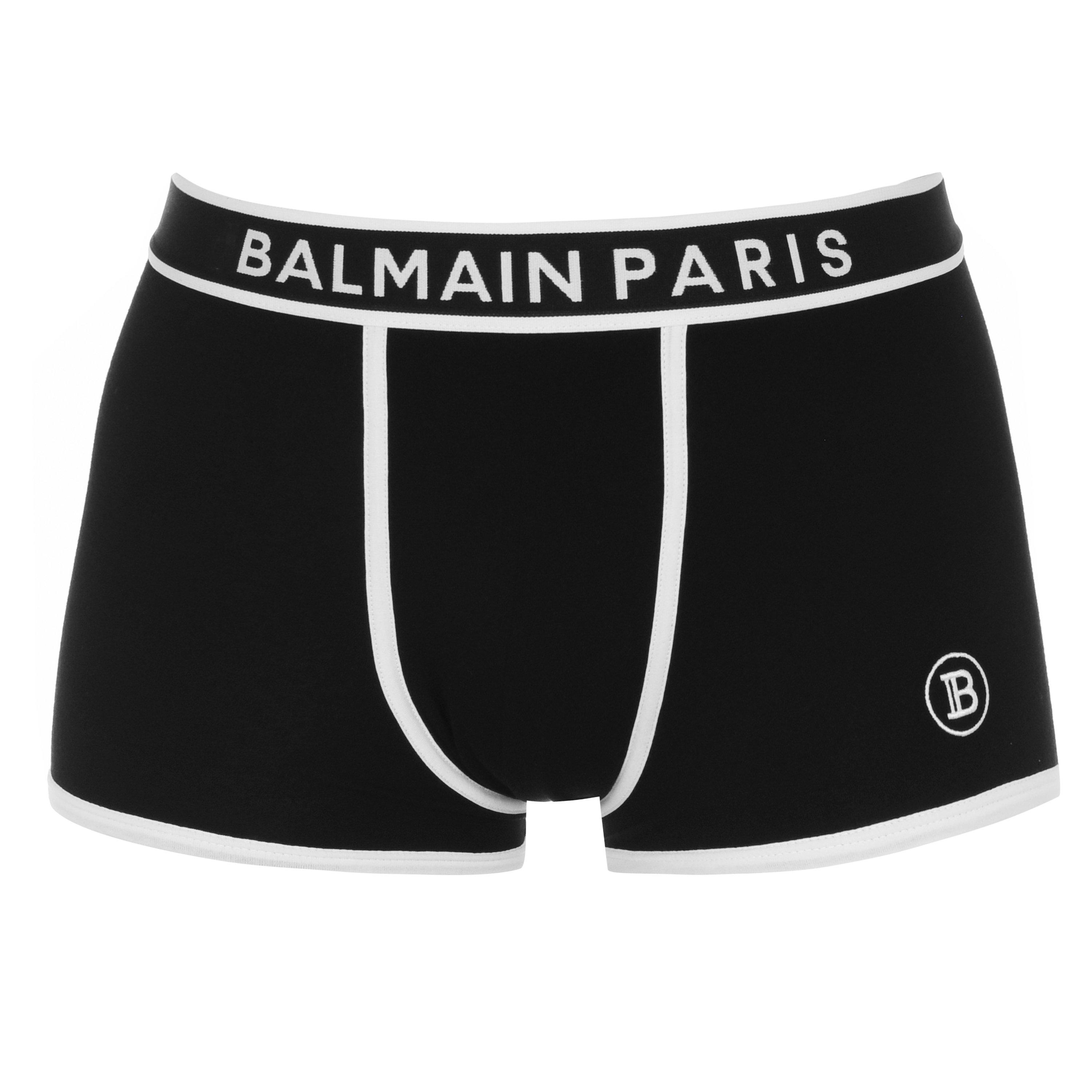 BLACK/WHITE - Balmain - Paris Logo Boxers - 1