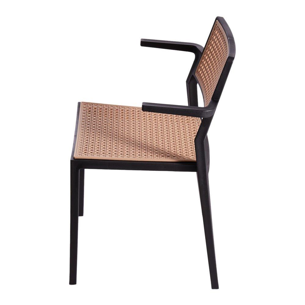 Black - Kabinet UK - 4 Set Pseudo-rattan PP Dining Chair - 4