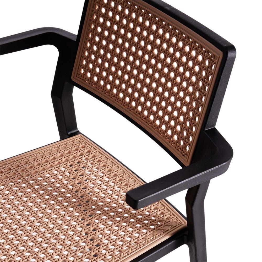 Black - Kabinet UK - 4 Set Pseudo-rattan PP Dining Chair - 6